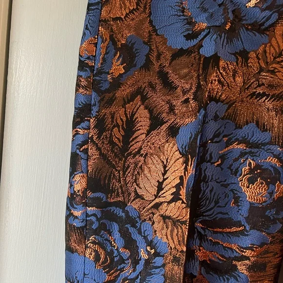 Anthropologie Leifsdottir Metallic Floral Jacquard Trousers - Picture 4 of 16